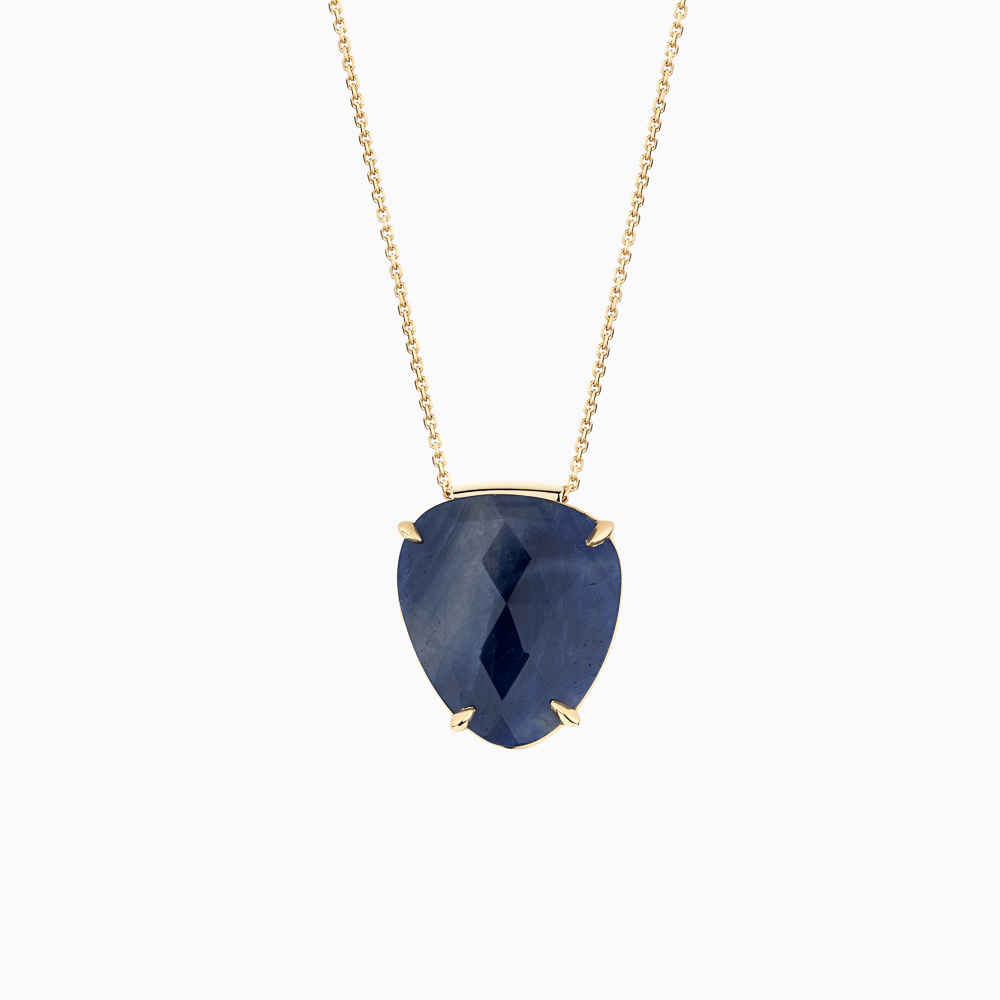 The Ecksand Rose-Cut Blue Sapphire Pendant Necklace shown with  in 18k Yellow Gold
