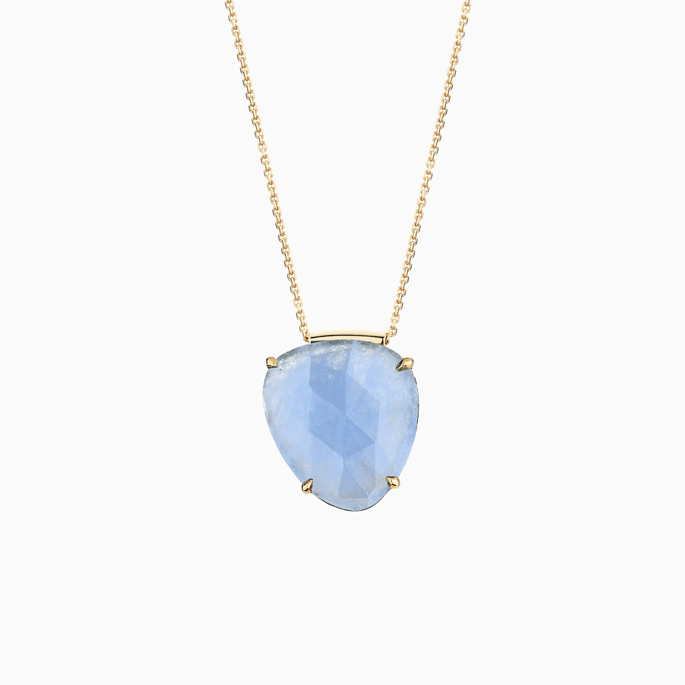 The Ecksand Rose-Cut Aquamarine Pendant Necklace shown with  in 14k Yellow Gold