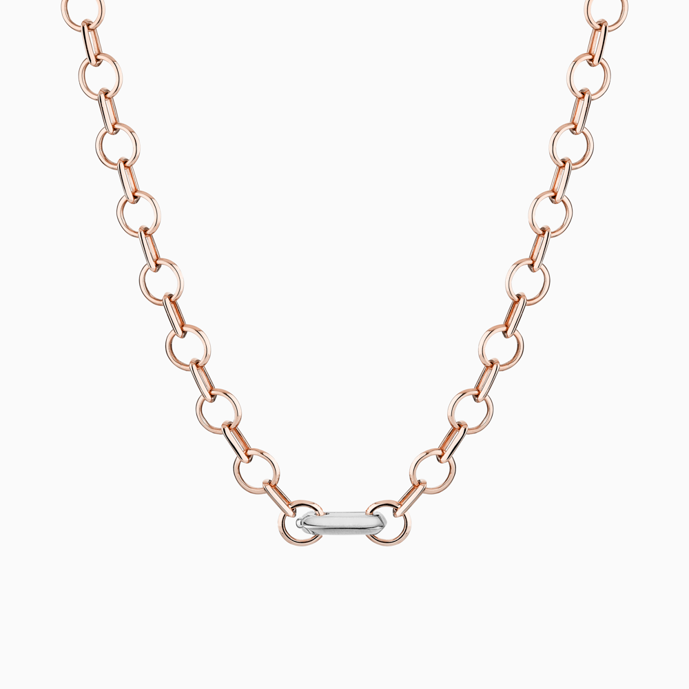 The Ecksand Iconic Duel Oversized Gold Chain Necklace shown with  in 14k Rose Gold