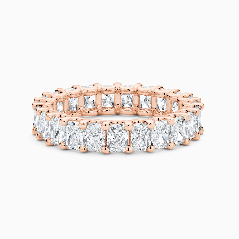 The Ecksand Radiant-Cut Diamond Eternity Ring shown with Lab-grown VS2+/ F+ in 18k Rose Gold