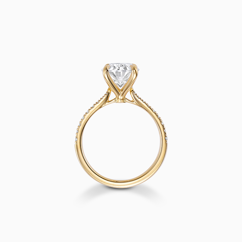The Ecksand Love-Knot Diamond Engagement Ring with Eagle Prongs shown with  in 