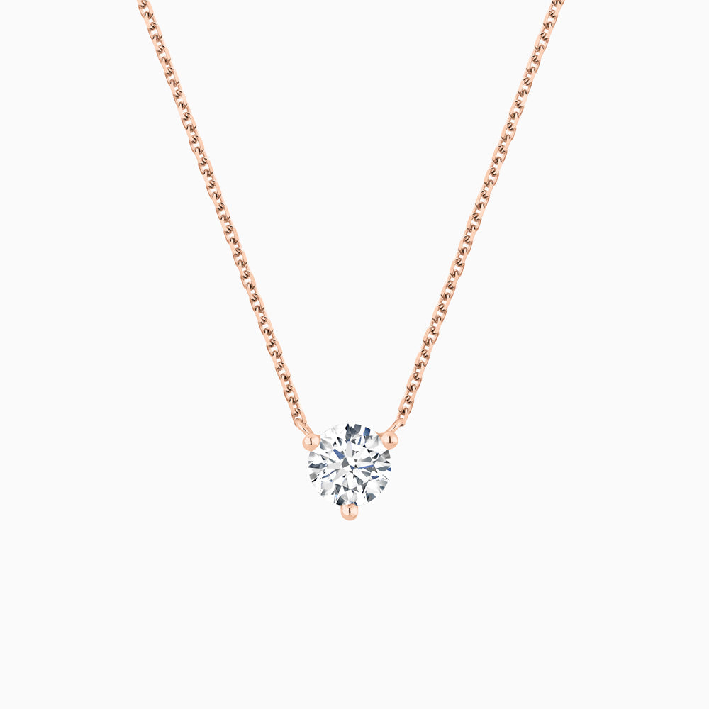 The Ecksand Solitaire Diamond Necklace shown with Natural 0.15ct, VS2+/ F+ in 18k Rose Gold