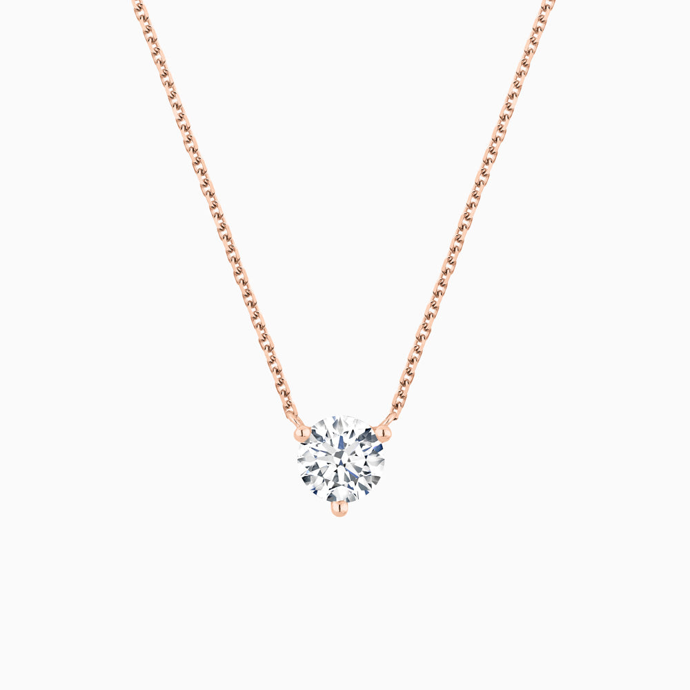 The Ecksand Solitaire Diamond Necklace shown with Natural 0.20ct, VS2+/ F+ in 18k Rose Gold