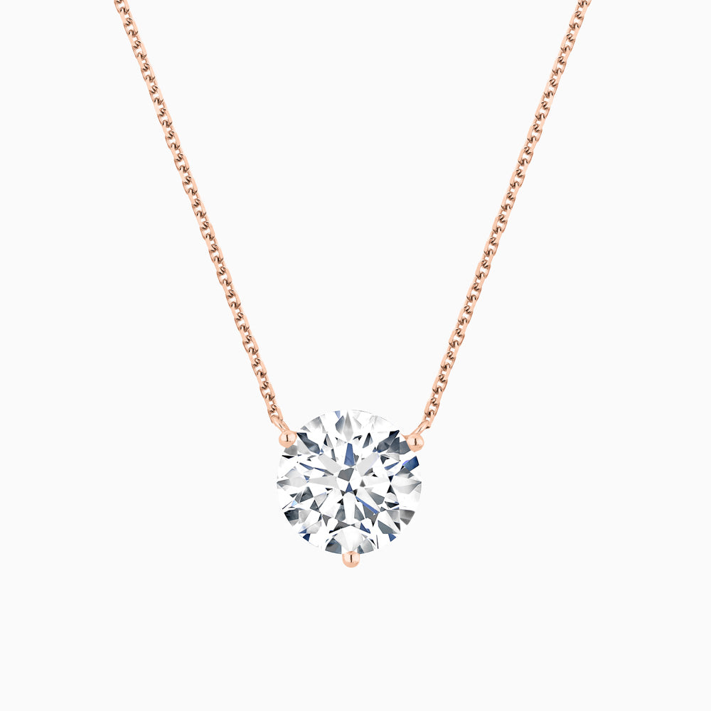 The Ecksand Solitaire Diamond Necklace shown with Natural 0.75ct, VS2+/ F+ in 18k Rose Gold