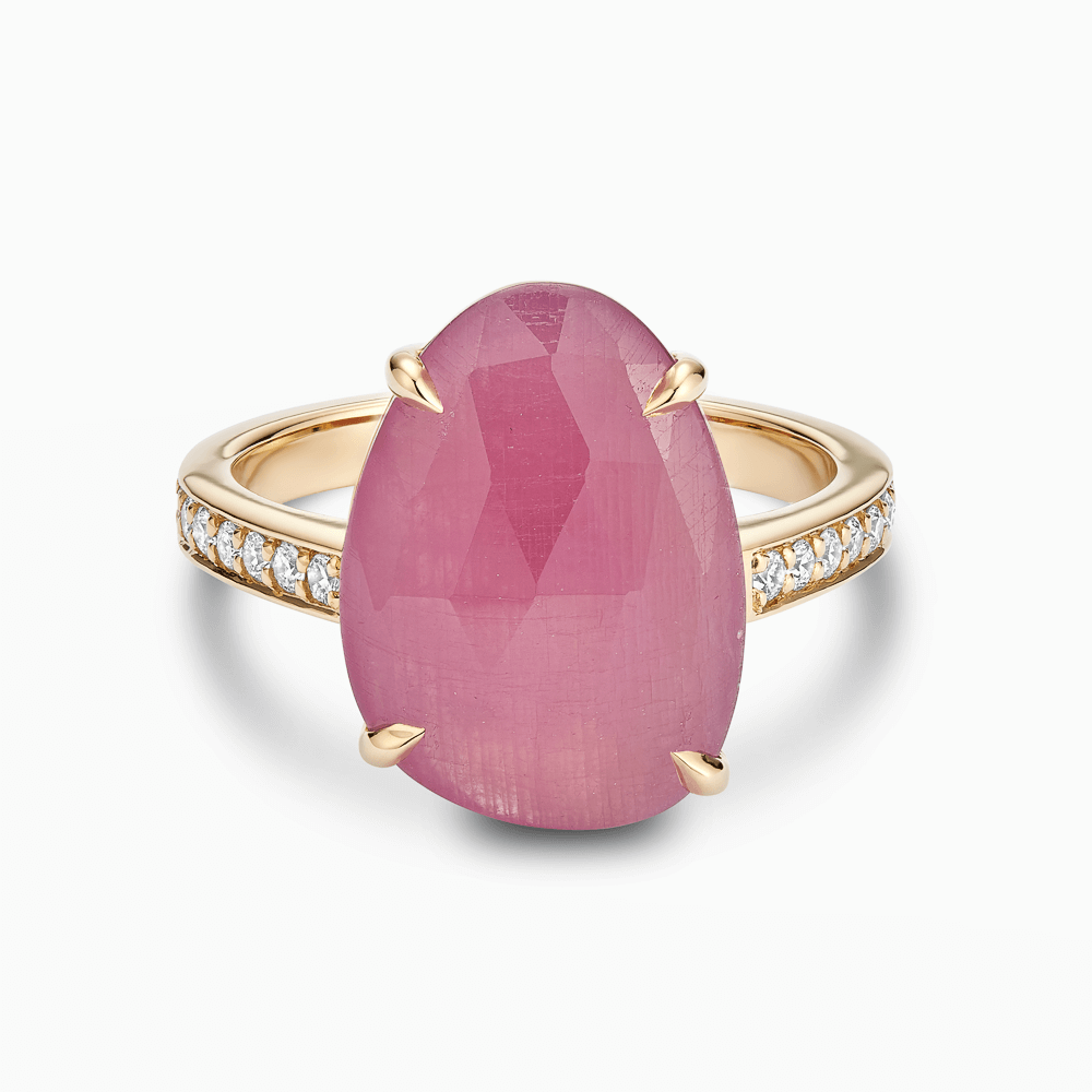 Pink sapphire pave best sale ring