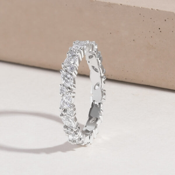 Ecksand Custom Asymmetrical Diamond Wedding Ring