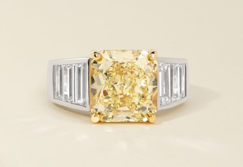 Ecksand custom yellow diamond ring