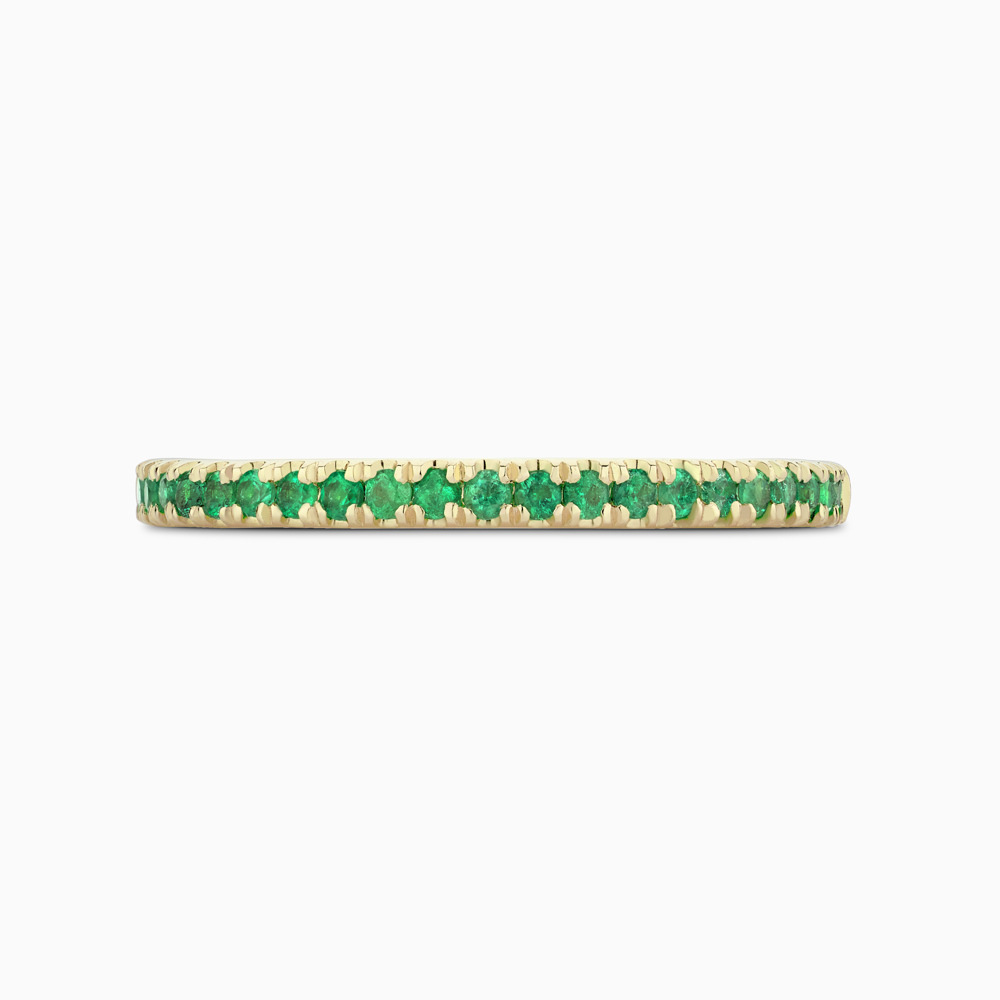 The Ecksand Timeless Emerald Pavé Wedding Ring shown with Stones: 1.3 mm (0.15+ ctw) | Band: 1.8 mm in 18k Yellow Gold