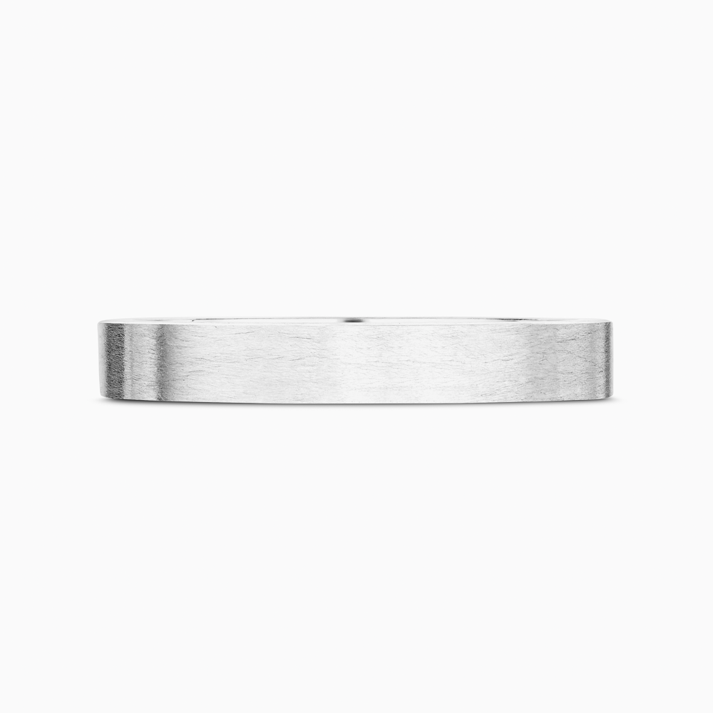 The Ecksand Flat Brushed Wedding Ring shown with Band: 2mm in 18k White Gold