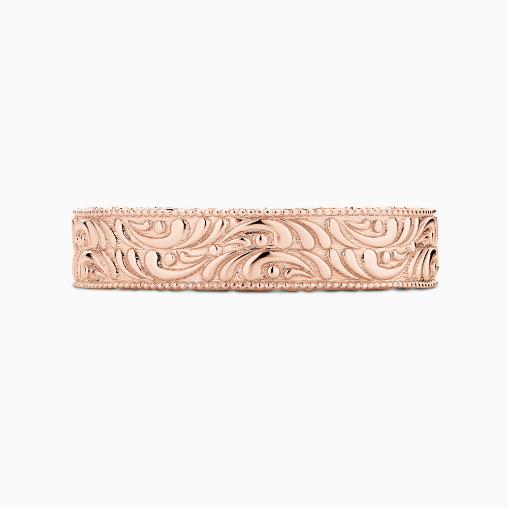 The Ecksand Signature Vintage Wedding Ring shown with Band: 5mm in 14k Rose Gold