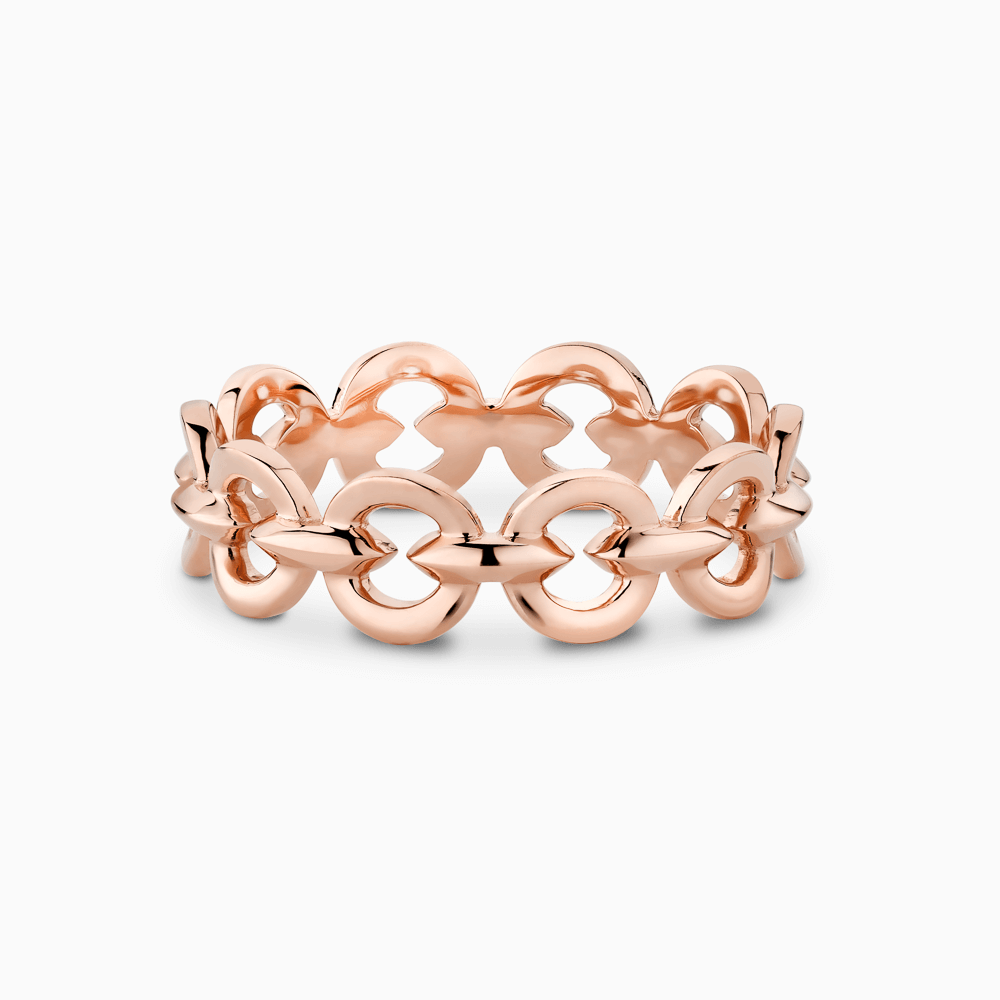 The Ecksand Thin Duel Gold Chain Ring shown with  in 14k Rose Gold