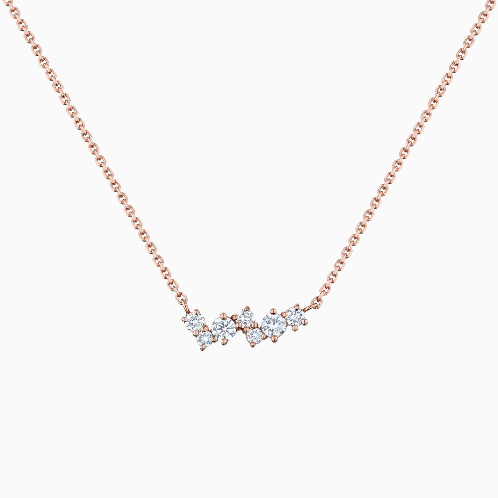 The Ecksand Cluster Diamond Pendant Necklace shown with Natural VS2+/ F+ in 14k Rose Gold