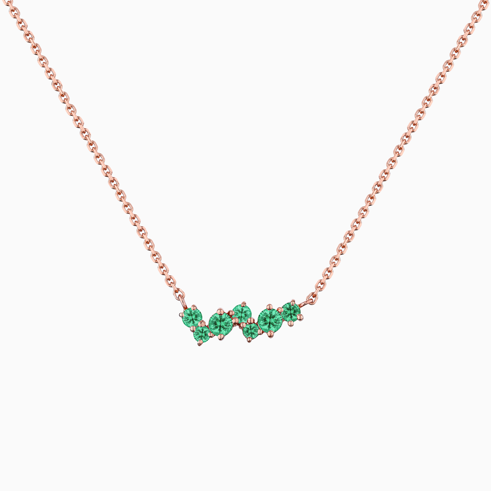 The Ecksand Cluster Emerald Pendant Necklace shown with  in 14k Rose Gold