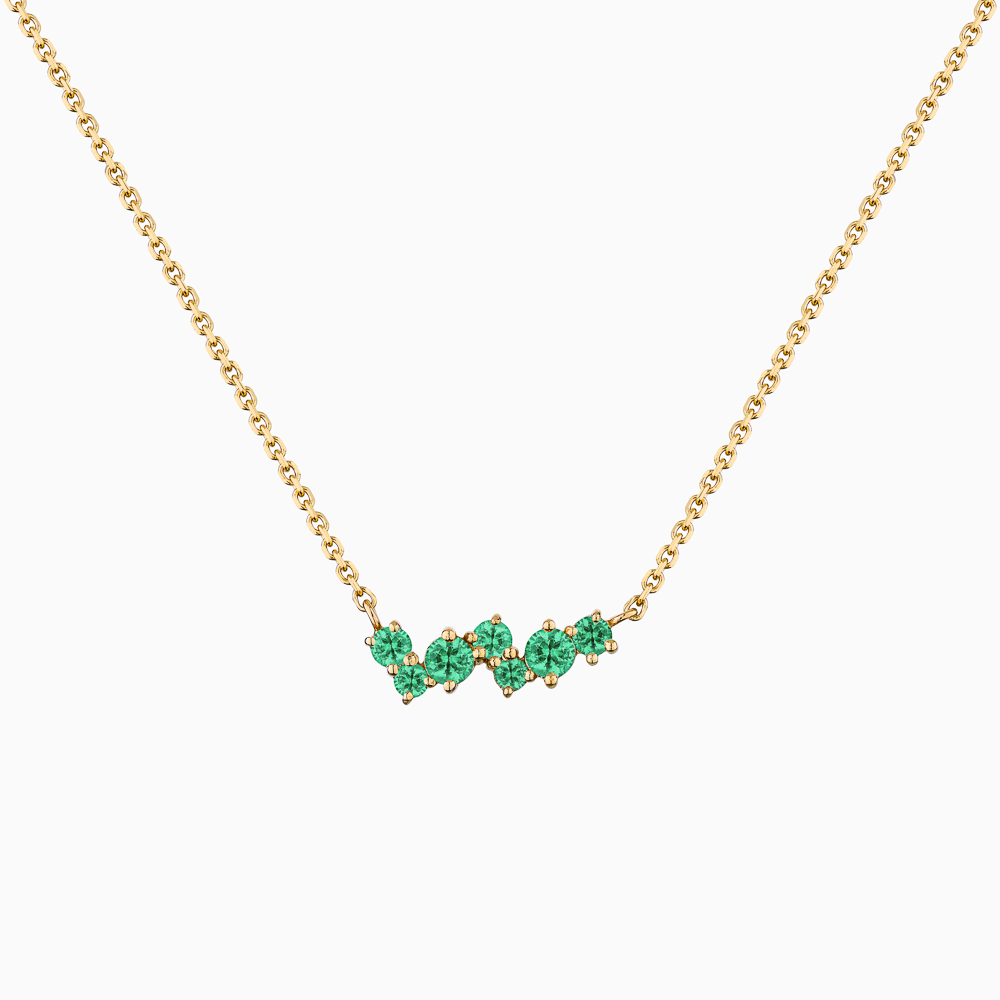 The Ecksand Cluster Emerald Pendant Necklace shown with  in 18k Yellow Gold