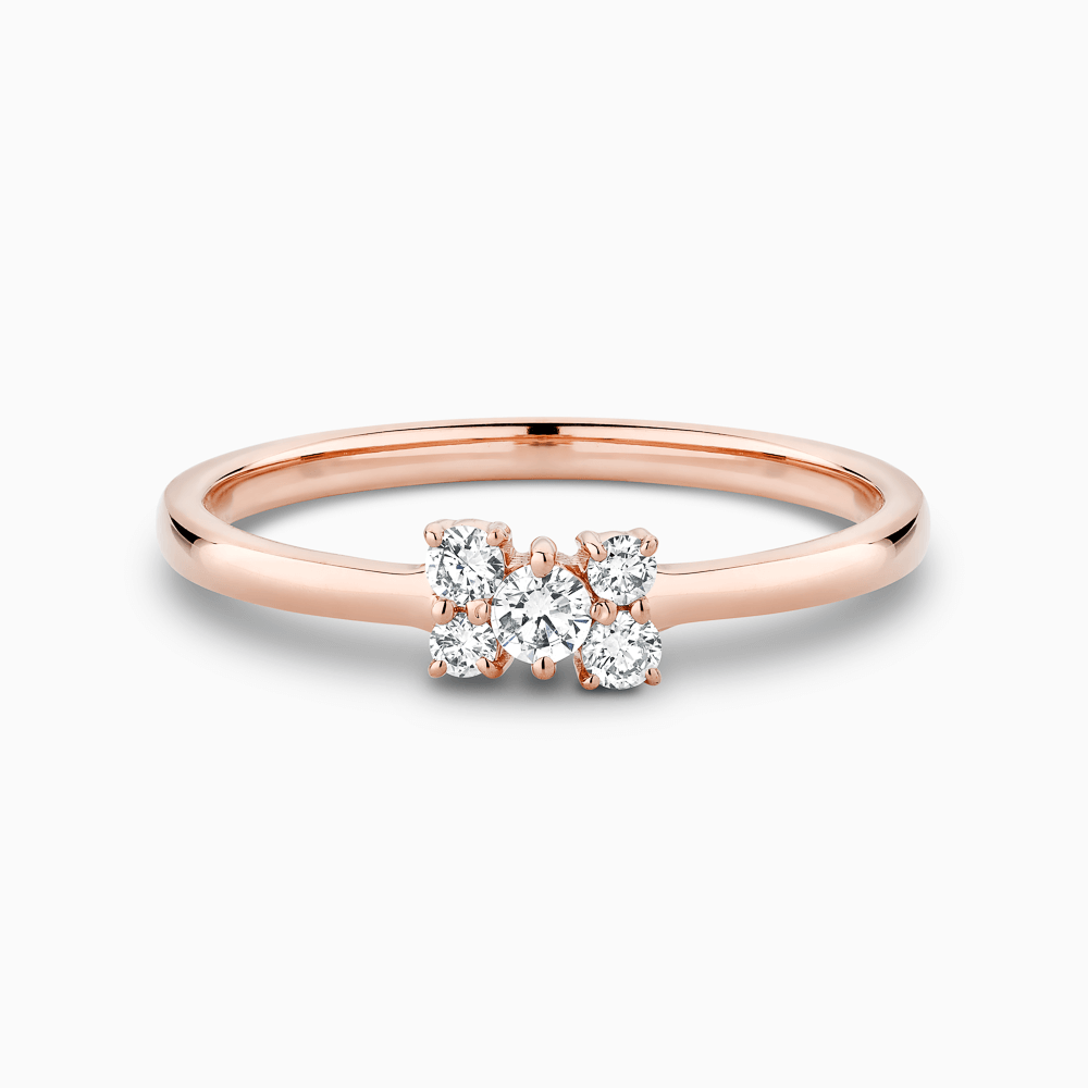 The Ecksand Diamond Cluster Ring shown with Natural VS2+/ F+ in 14k Rose Gold