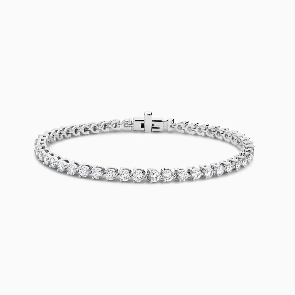 The Ecksand Three-Prong Diamond Tennis Bracelet shown with Natural VS2+/F+ in 18k White Gold