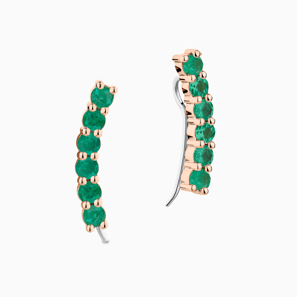 The Ecksand Emerald Crawler Earrings shown with  in 14k Rose Gold