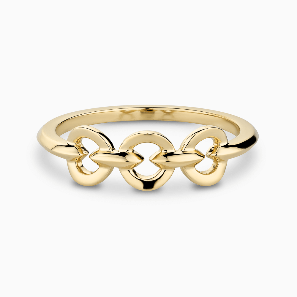 The Ecksand Duel Three Links Gold Chain Ring shown with  in 14k Yellow Gold