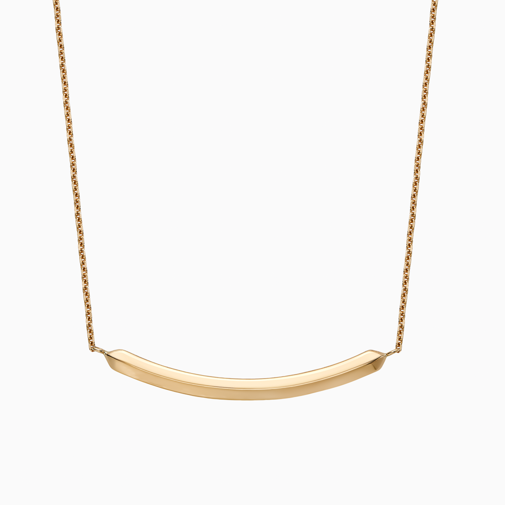 The Ecksand Duel Curved Gold Bar Necklace shown with  in 14k Yellow Gold