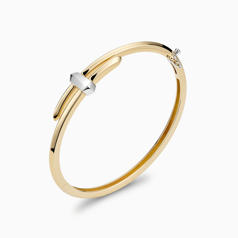 The Ecksand Iconic Duel Gold Wrap Bangle shown with  in 14k Yellow Gold