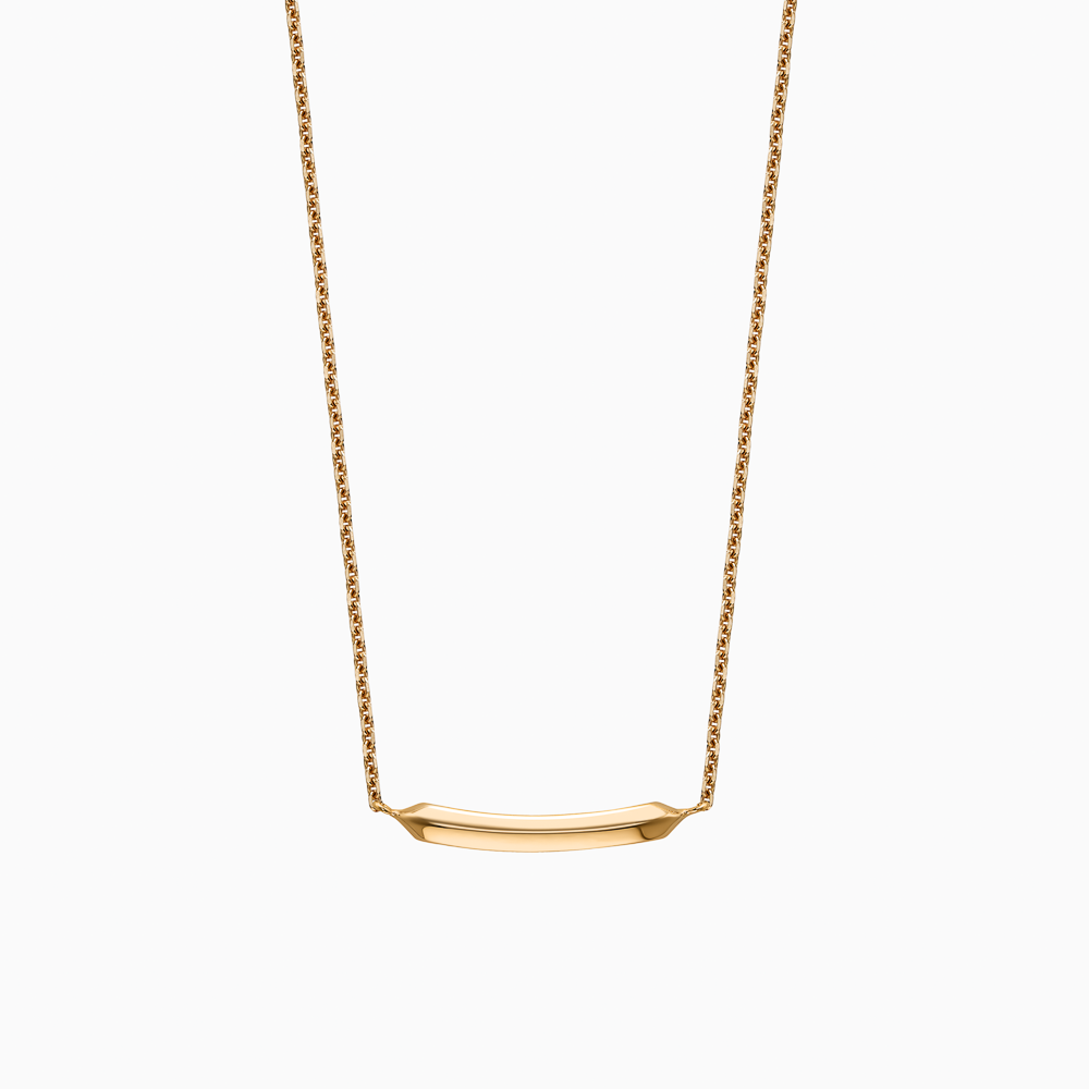 The Ecksand Duel Knife-Edge Gold Bar Necklace shown with  in 14k Yellow Gold