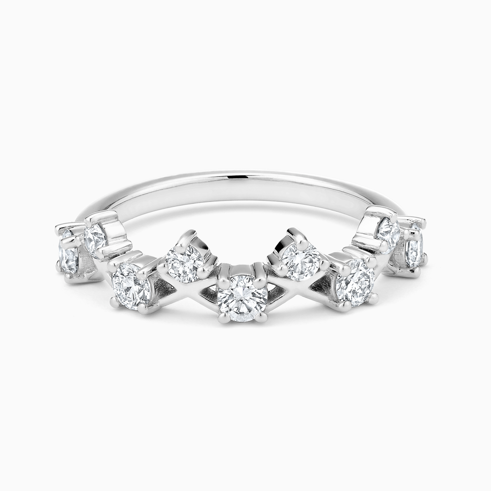 The Ecksand Interlocking X's Diamond Cluster Ring shown with Natural VS2+/ F+ in 18k White Gold