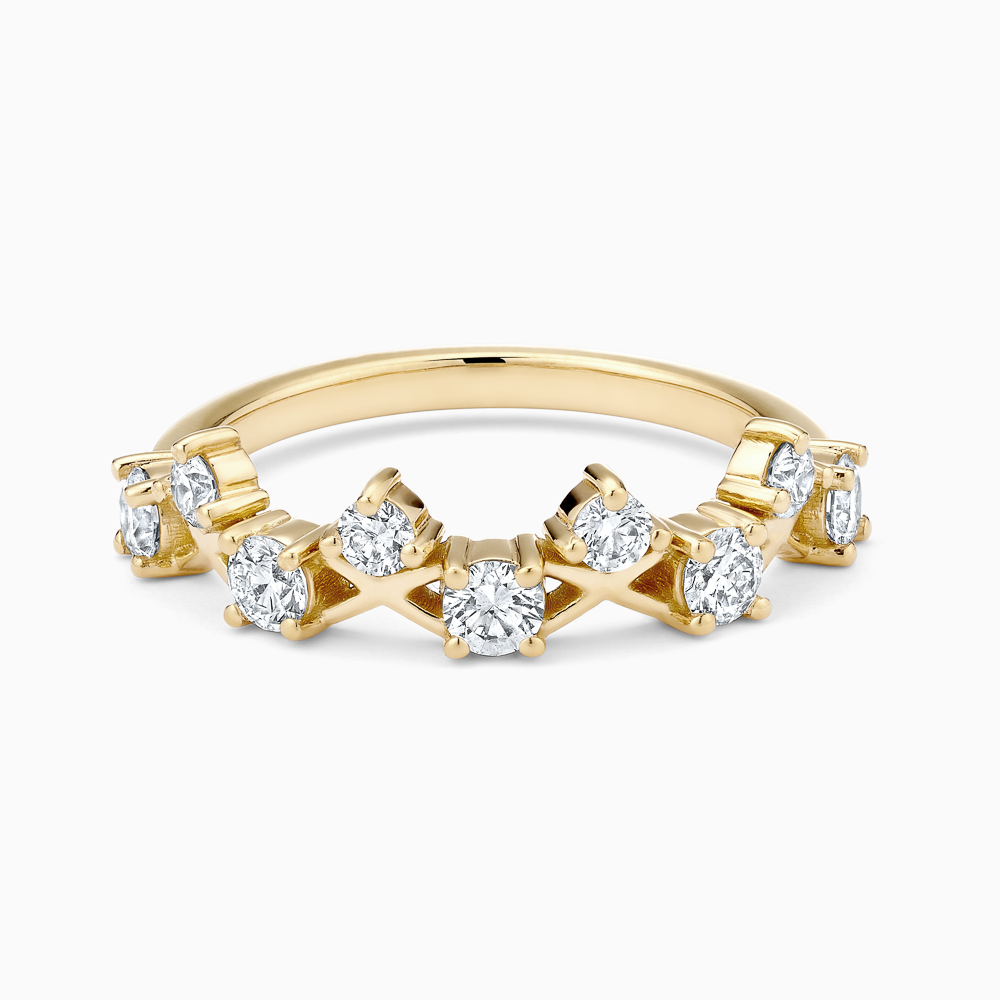 The Ecksand Interlocking X's Diamond Cluster Ring shown with Lab-grown VS2+/ F+ in 18k Yellow Gold
