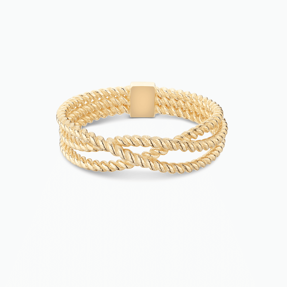 The Ecksand Intertwined Twisted Gold Ring shown with  in 18k Yellow Gold