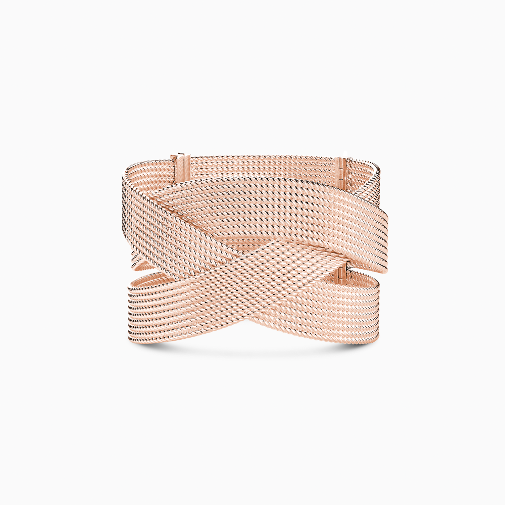 The Ecksand Twisted Gold Cuff Bangle shown with  in 14k Rose Gold