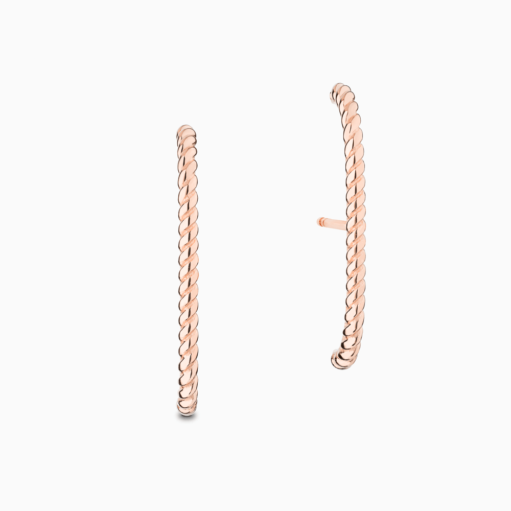 The Ecksand Twisted Gold Earlobe Cuff Earrings shown with  in 14k Rose Gold