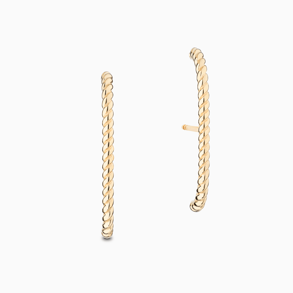 The Ecksand Twisted Gold Earlobe Cuff Earrings shown with  in 14k Yellow Gold