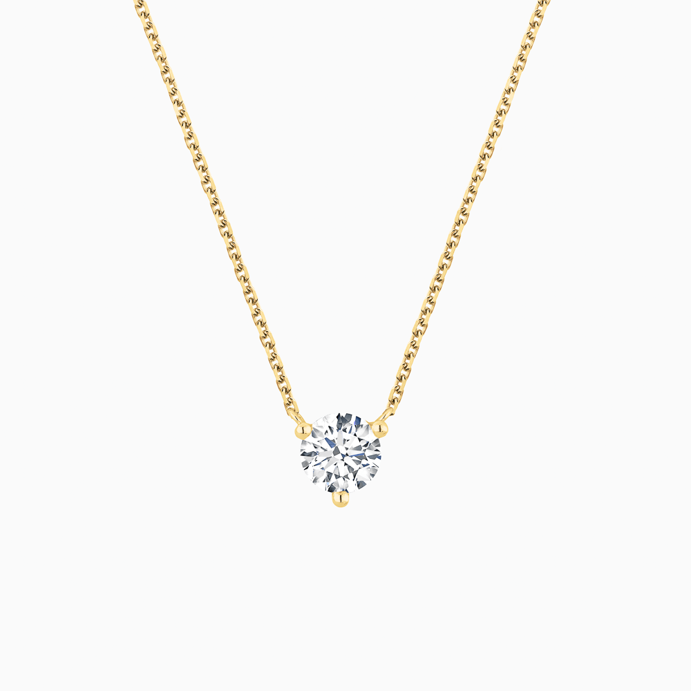 The Ecksand Solitaire Diamond Necklace shown with Lab-grown 0.15ct, VS2+/ F+ in 18k Yellow Gold