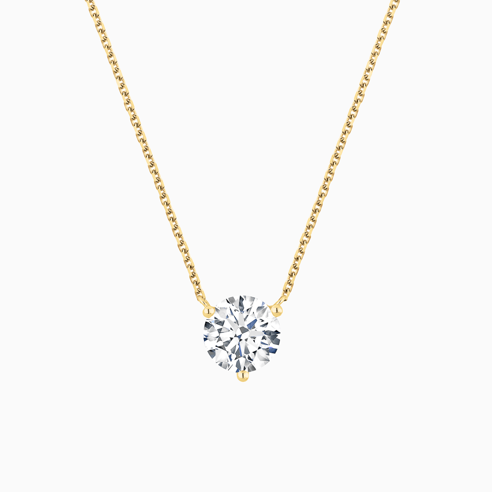 The Ecksand Solitaire Diamond Necklace shown with Natural 0.30ct, VS2+/ F+ in 18k Yellow Gold
