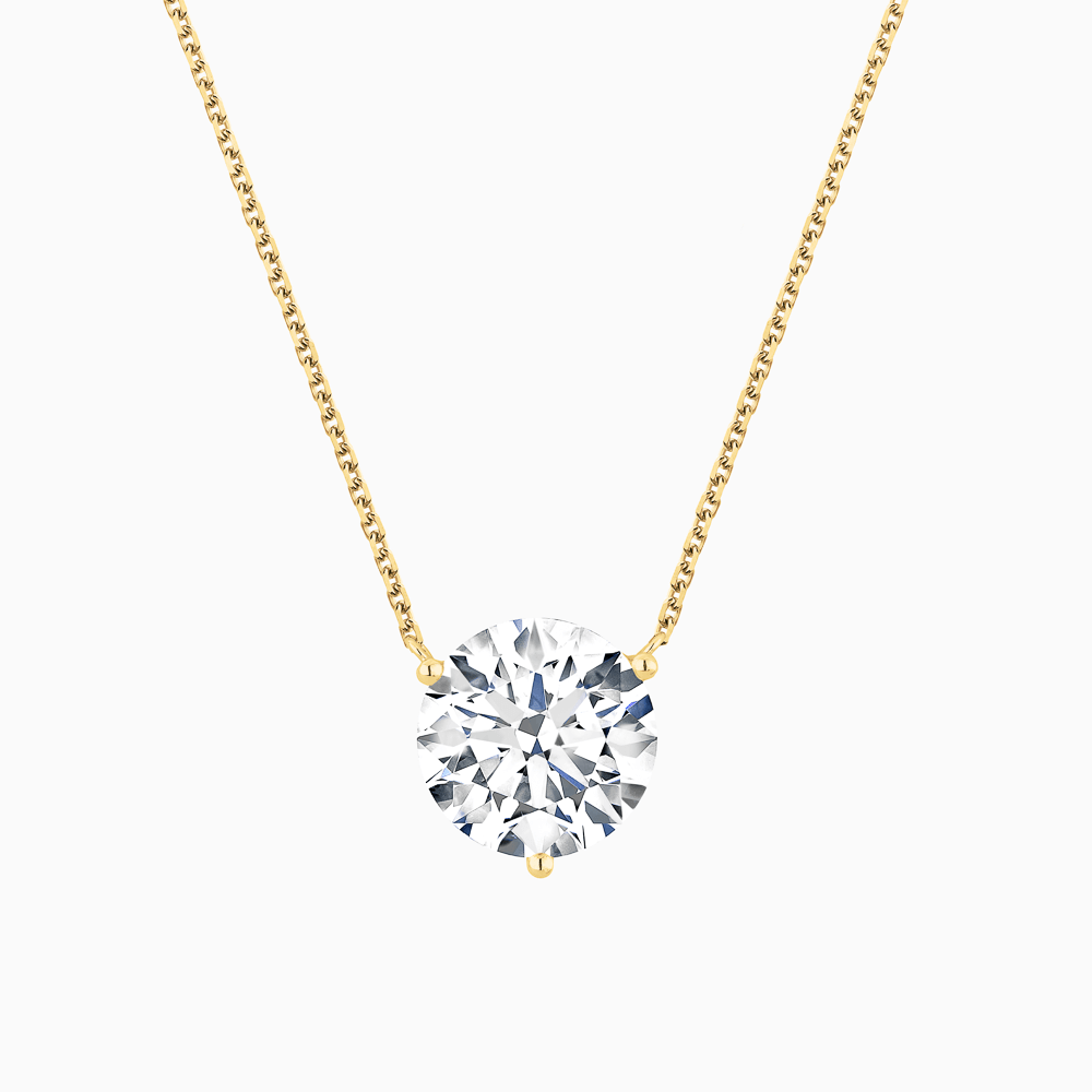 The Ecksand Solitaire Diamond Necklace shown with Natural 1.00ct, VS2+/ F+ in 18k Yellow Gold