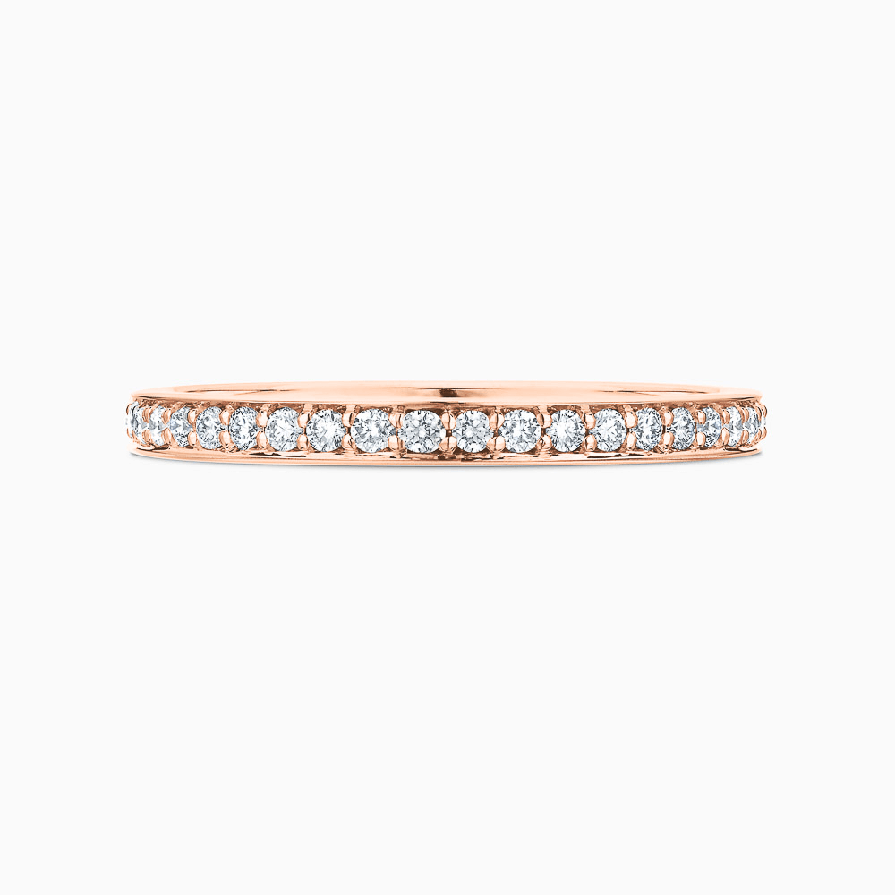 The Ecksand Bright-Cut Diamond Wedding Ring shown with Lab-grown VS2+/ F+ in 14k Rose Gold
