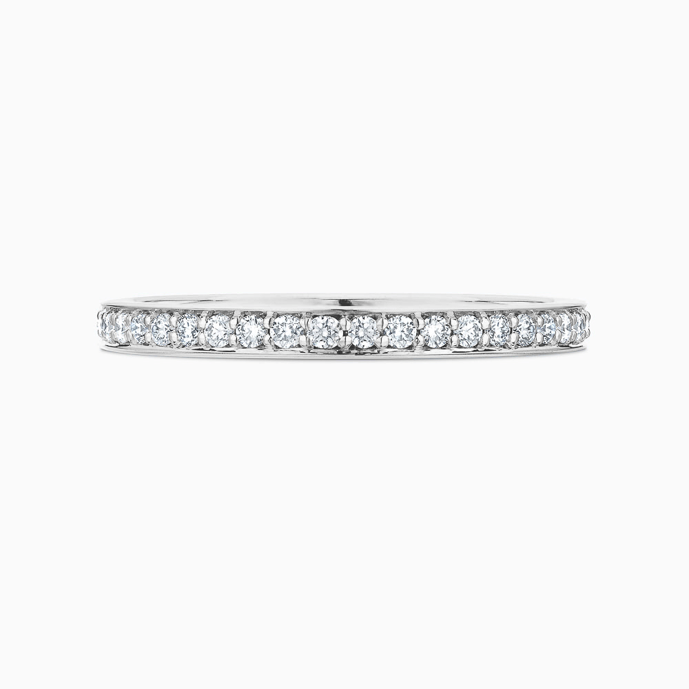 The Ecksand Bright-Cut Diamond Wedding Ring shown with Lab-grown VS2+/ F+ in Platinum