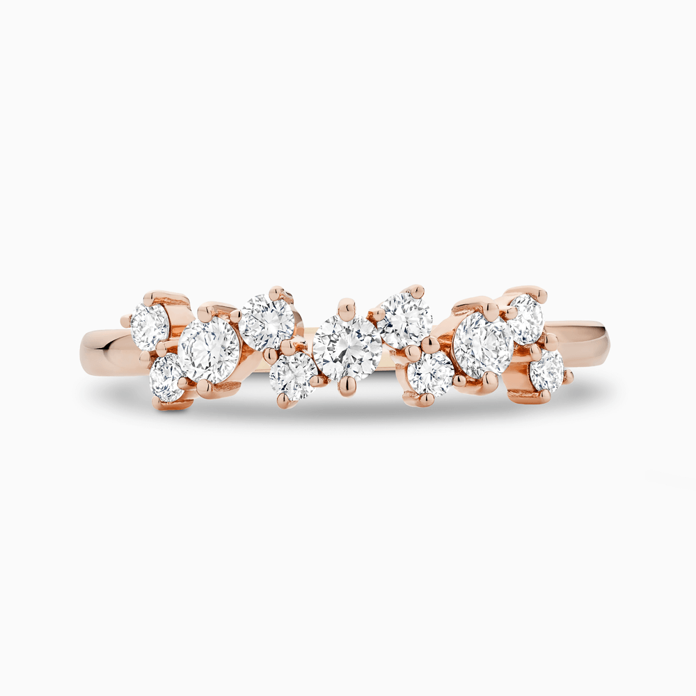 The Ecksand Cluster Diamond Pavé Ring shown with Natural VS2+/ F+ in 14k Rose Gold