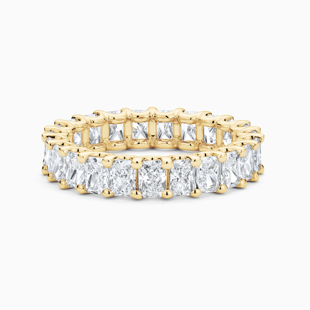 The Ecksand Radiant-Cut Diamond Eternity Ring shown with Lab-grown VS2+/ F+ in 14k Yellow Gold