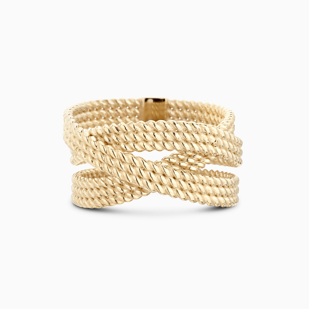 The Ecksand Twisted Gold Cuff Ring shown with  in 14k Yellow Gold