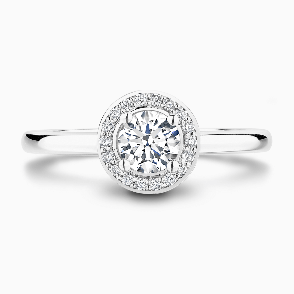 The Ecksand Bright-Cut Diamond Halo Engagement Ring with Plain Band shown with  in 