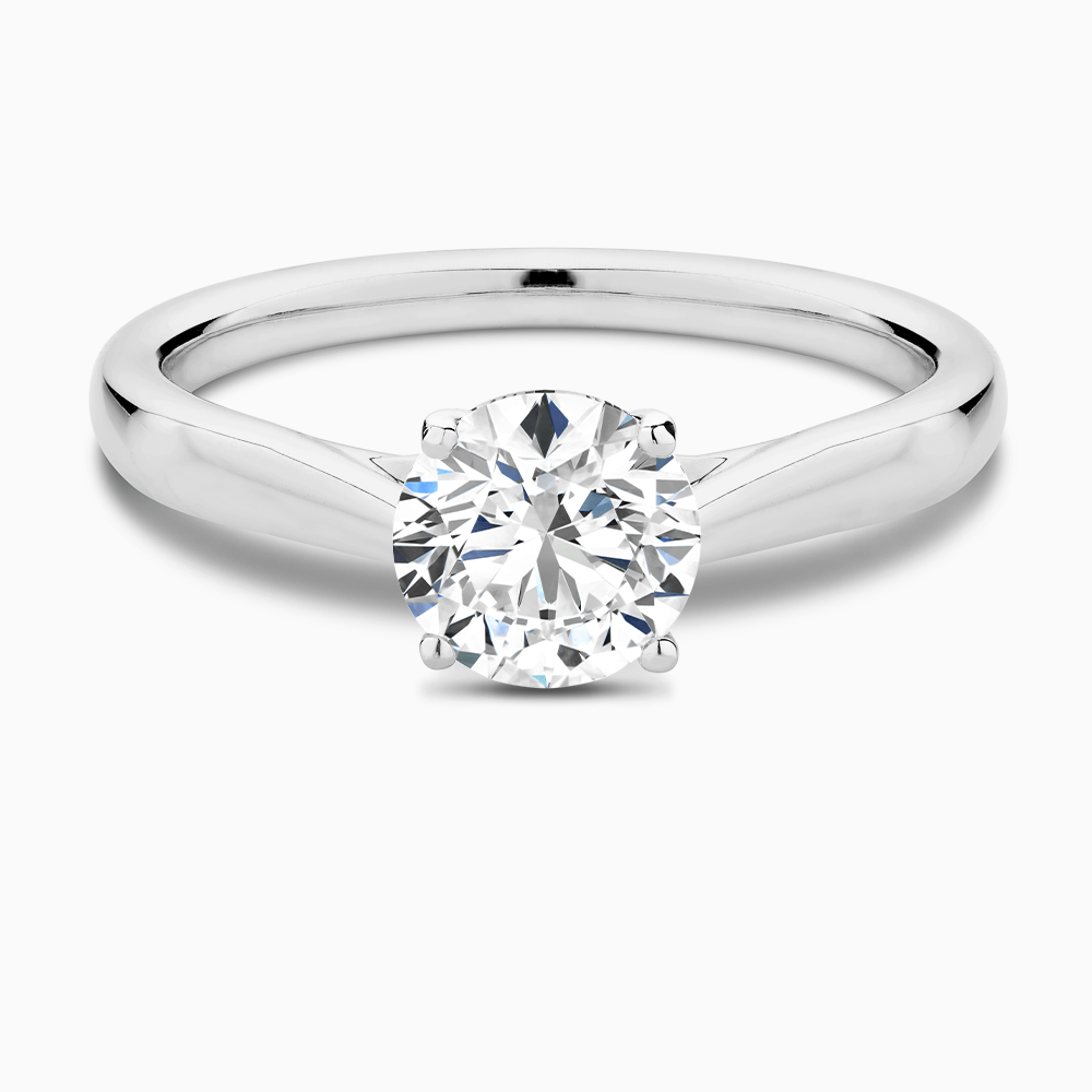 Tapered solitaire engagement best sale ring