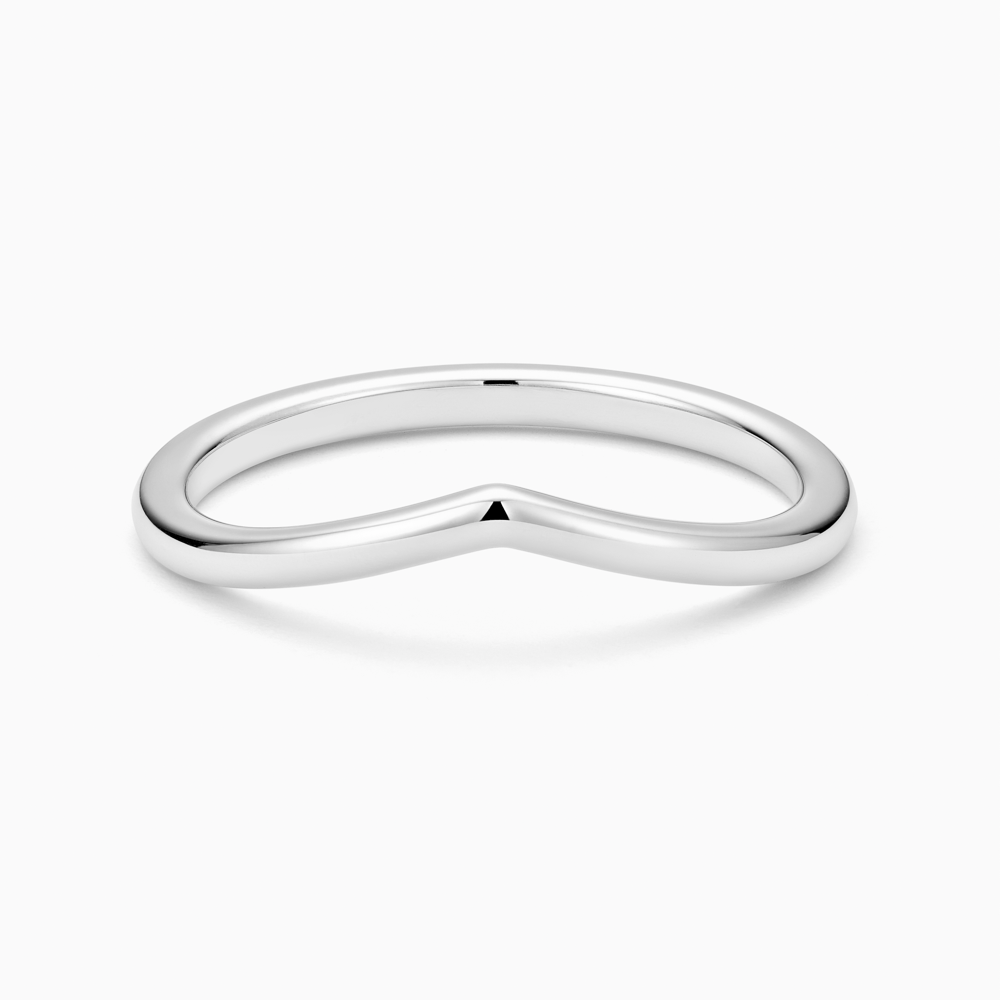 The Ecksand Curved Wedding Ring shown with  in 18k White Gold