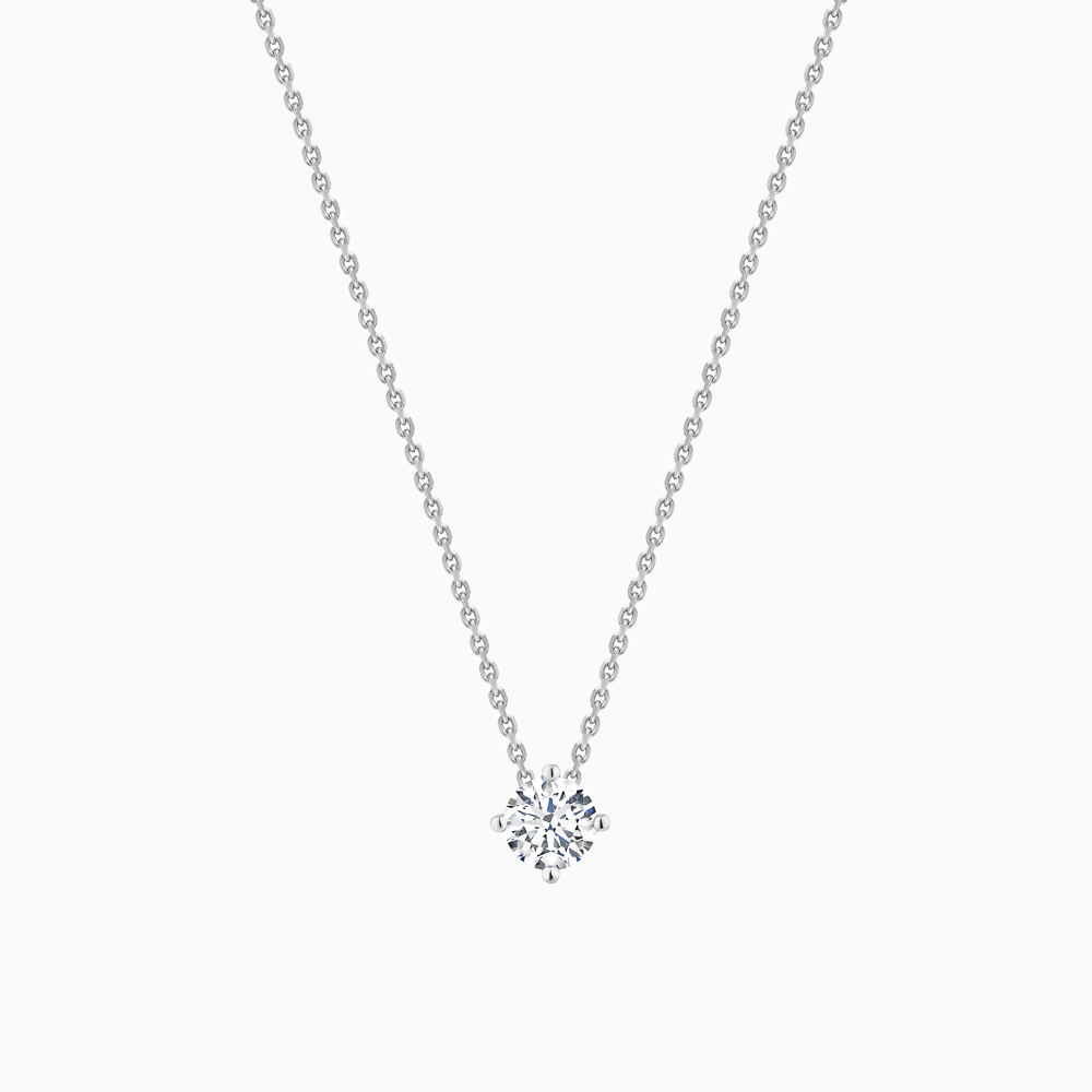 The Ecksand Secret Heart Solitaire Diamond Necklace shown with Lab-grown 0.10 ct, VS2+/ F+ in 18k White Gold