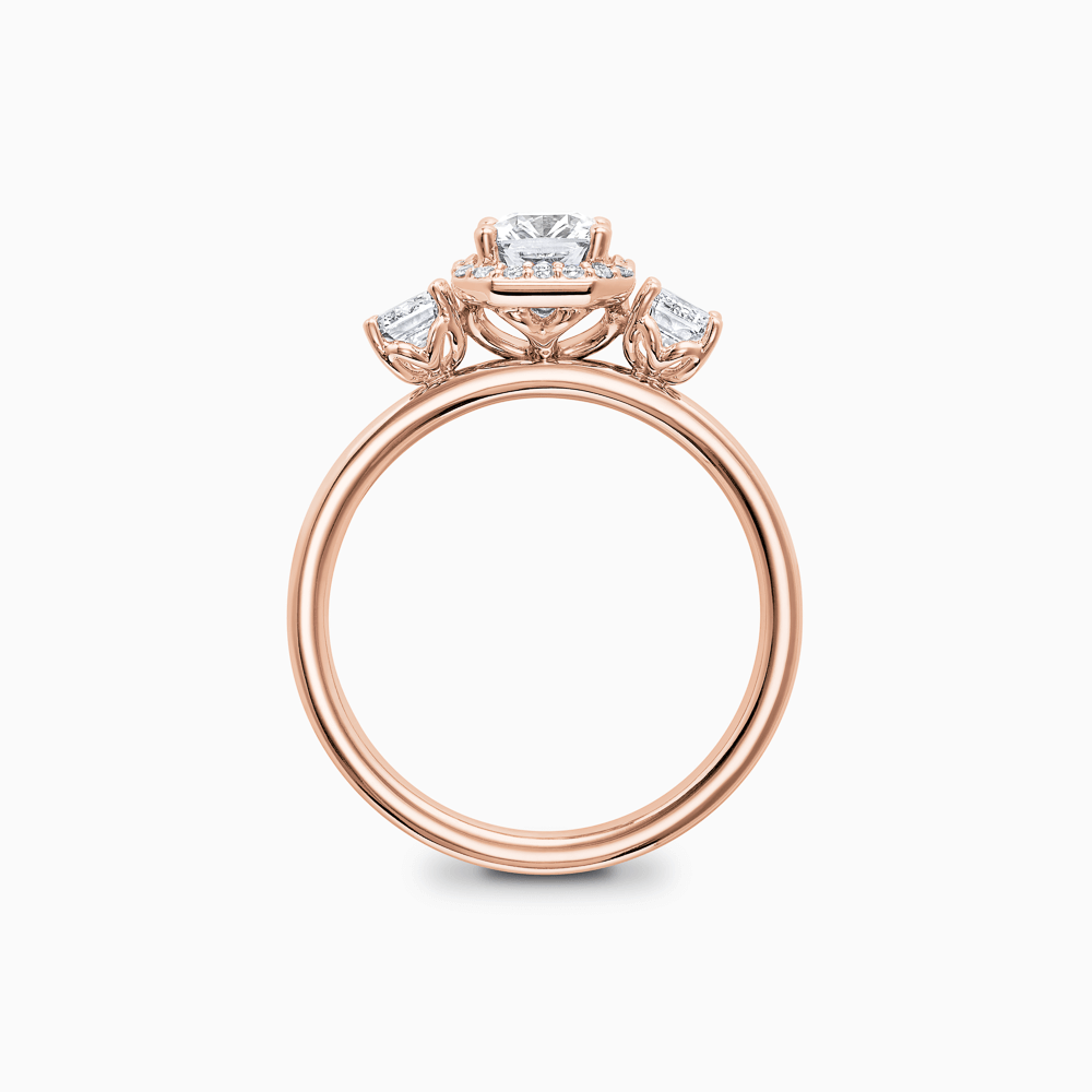 The Ecksand Knot-Basket Three-Stone Diamond Engagement Ring shown with Radiant in 18k Yellow Gold