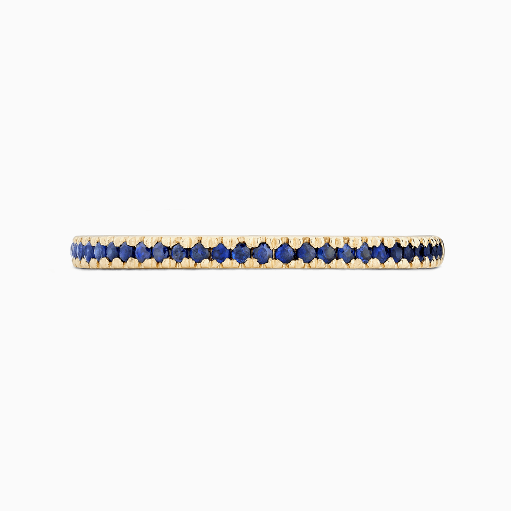 The Ecksand Timeless Blue Sapphire Pavé Eternity Ring shown with Stones: 1 mm (0.50+ ctw) | Band: 1.7 mm in 18k Yellow Gold