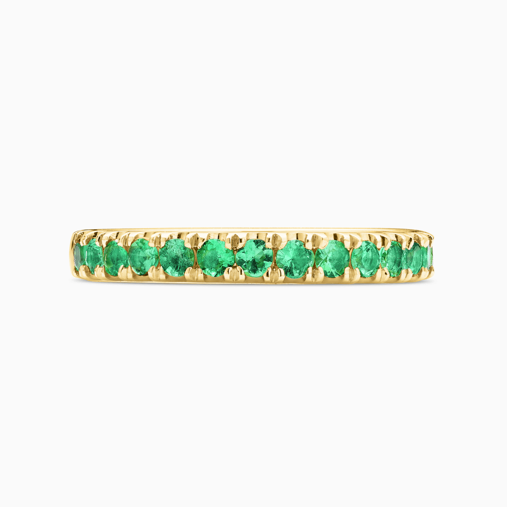 The Ecksand Thick Timeless Emerald Pavé Eternity Ring shown with  in 18k Yellow Gold