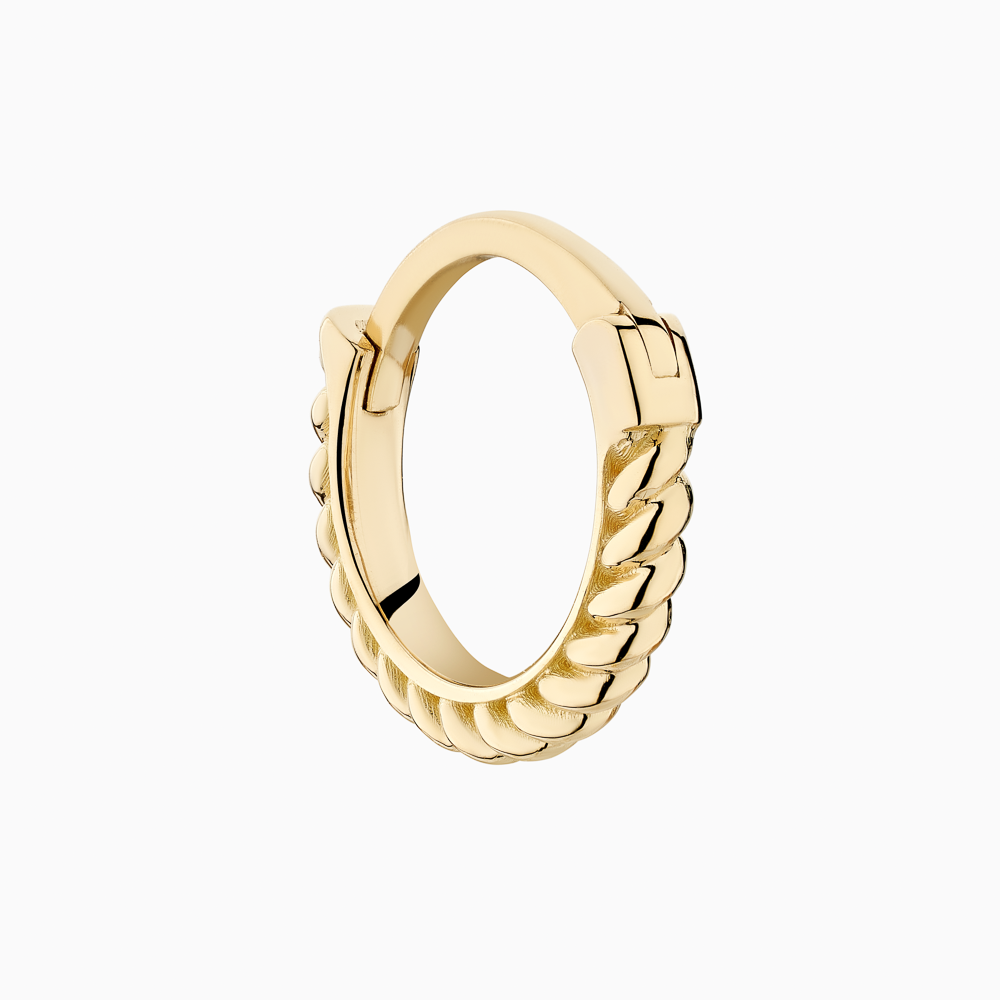 The Ecksand Twisted Gold Hoop Single Earring shown with  in 14k Yellow Gold