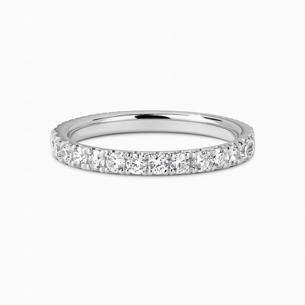 The Ecksand Thick Timeless Diamond Pavé Eternity Ring shown with Natural VS2+/ F+ in 18k White Gold