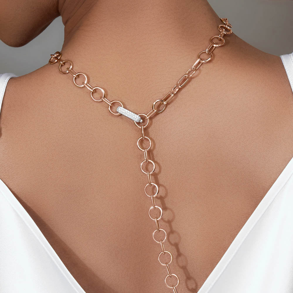 The Ecksand Iconic Duel Oversized Diamond Chain Necklace shown with  in 