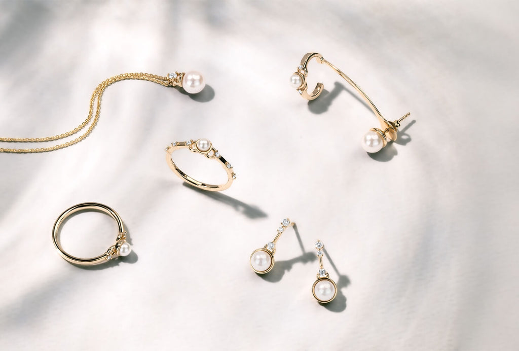 wonder fine jewelry in 14k yellow gold with akoya pearls and diamonds